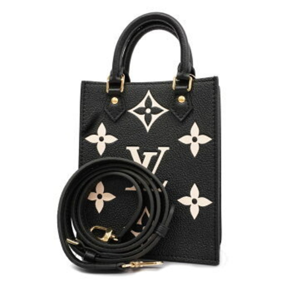 Louis Vuitton Monogram Emplant Petite Sac Plat Shoulder Bag Black